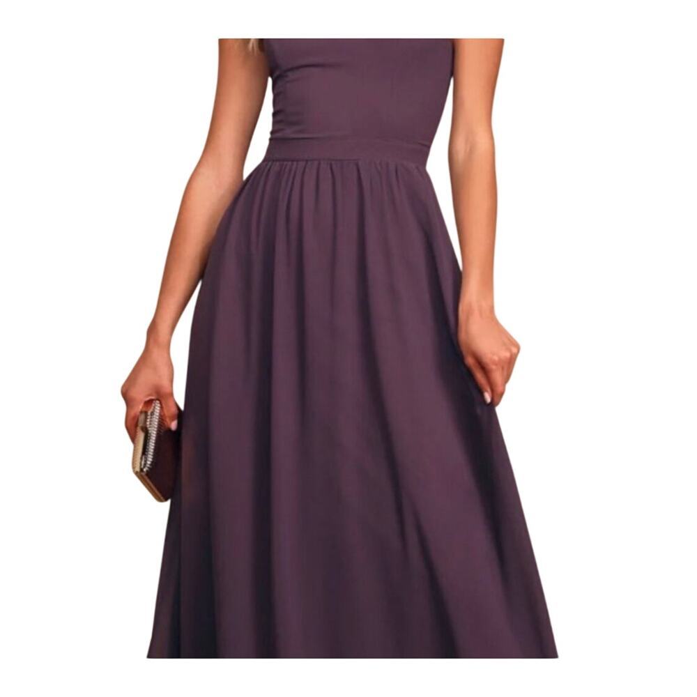 Lulus Air of Romance Dusty Purple Maxi Dress Medium Formal Flowy Evening gown